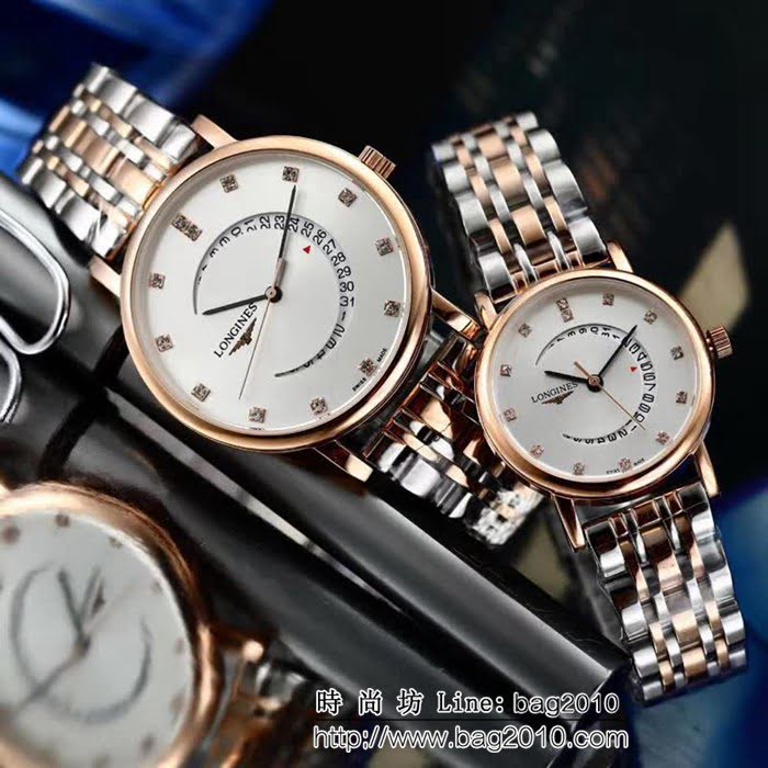 LONGINES浪琴 精鋼表殼石英機芯 情侶對表 WSS0238